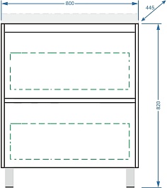 Stella Polare Тумба под раковину Борнео 80 Люкс графит матовый – фотография-9